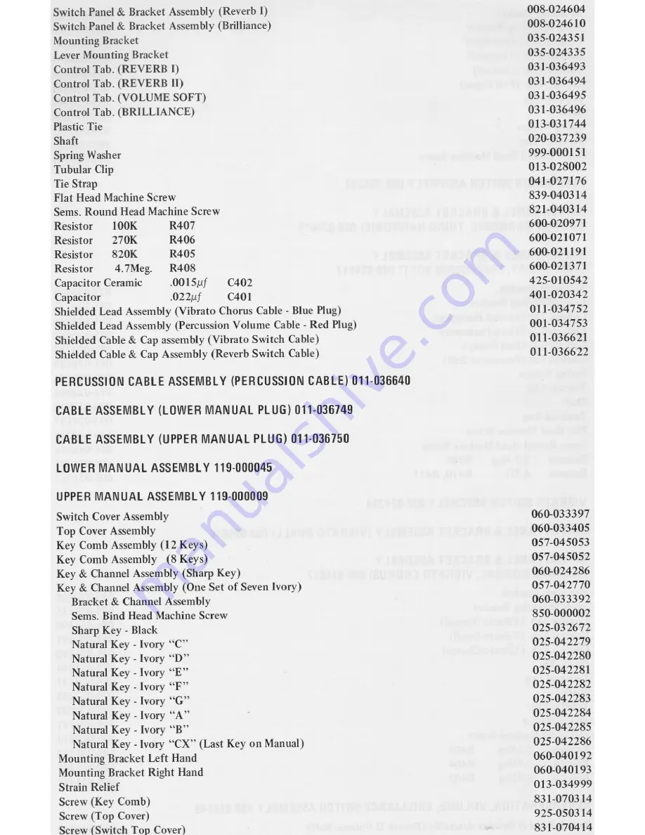 Hammond L-100 Service Manual Download Page 70