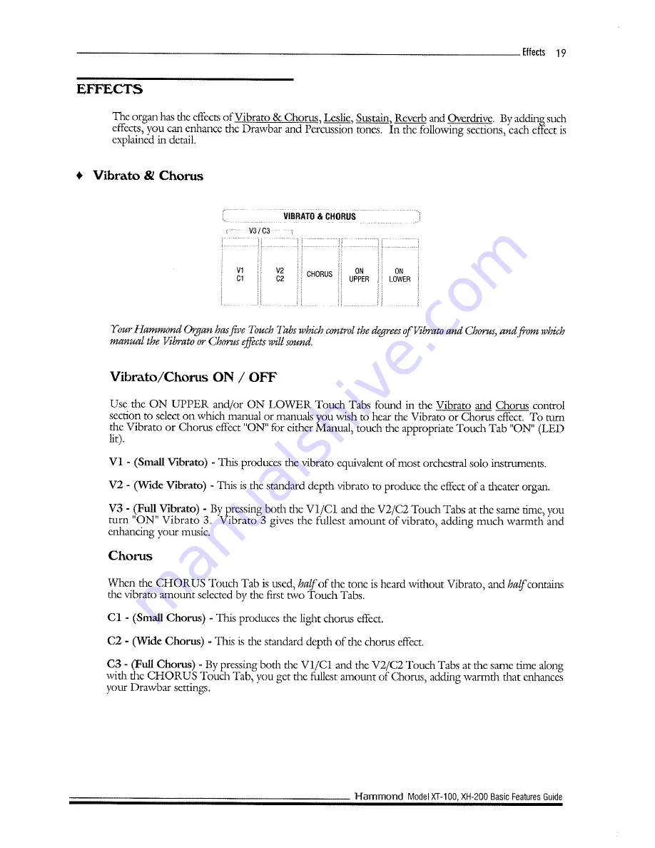 Hammond XT-100 Basic Features Manual Download Page 27