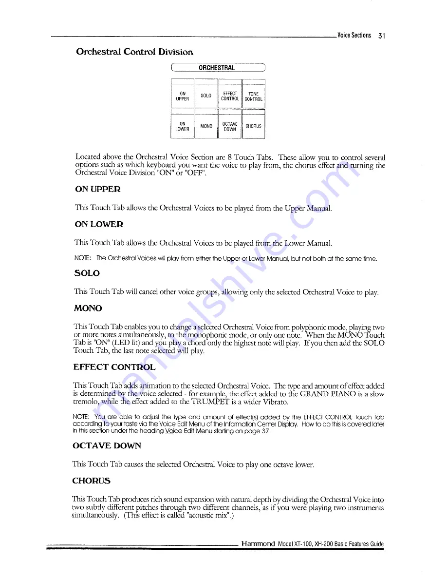 Hammond XT-100 Basic Features Manual Download Page 39