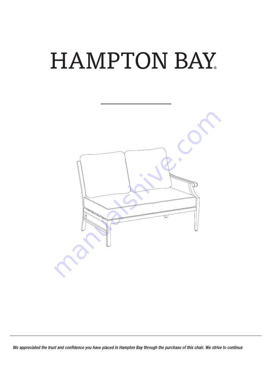 HAMPTON BAY 100 Seies Use And Care Manual Download Page 15