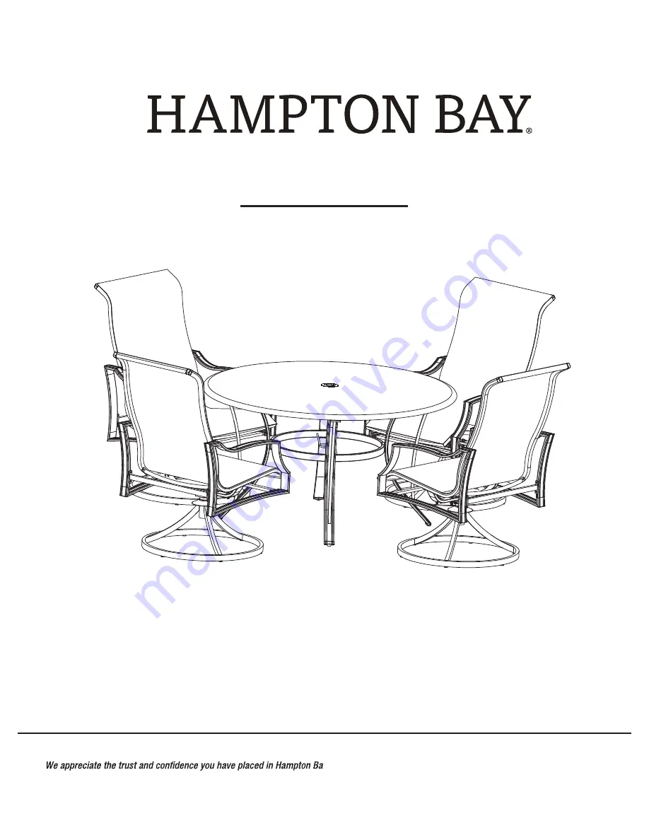 HAMPTON BAY 1001 215 082 Use And Care Manual Download Page 1