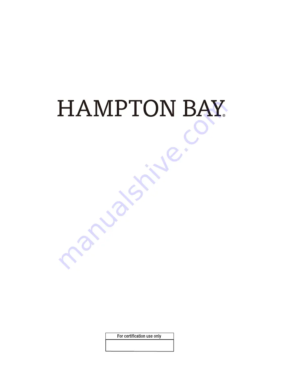 HAMPTON BAY 1001 407 176 Скачать руководство пользователя страница 9