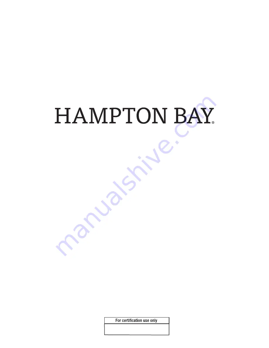 HAMPTON BAY 1003 954 762 Use And Care Manual Download Page 10