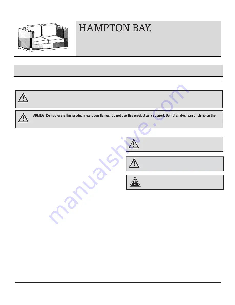 HAMPTON BAY 1005 140 819 Use And Care Manual Download Page 1