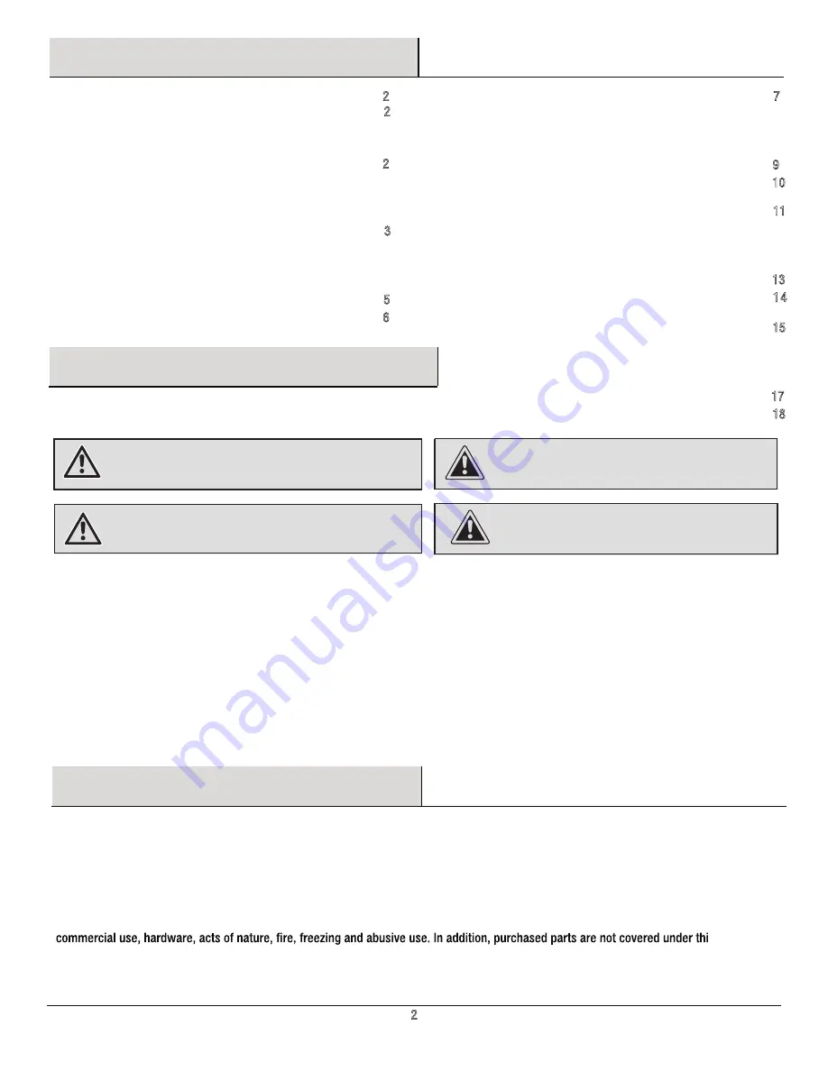 HAMPTON BAY 547L Use And Care Manual Download Page 2