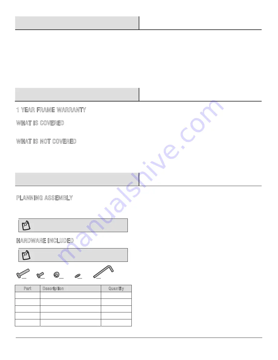 HAMPTON BAY BARNSLEY FSS61119F-BARE Use And Care Manual Download Page 2