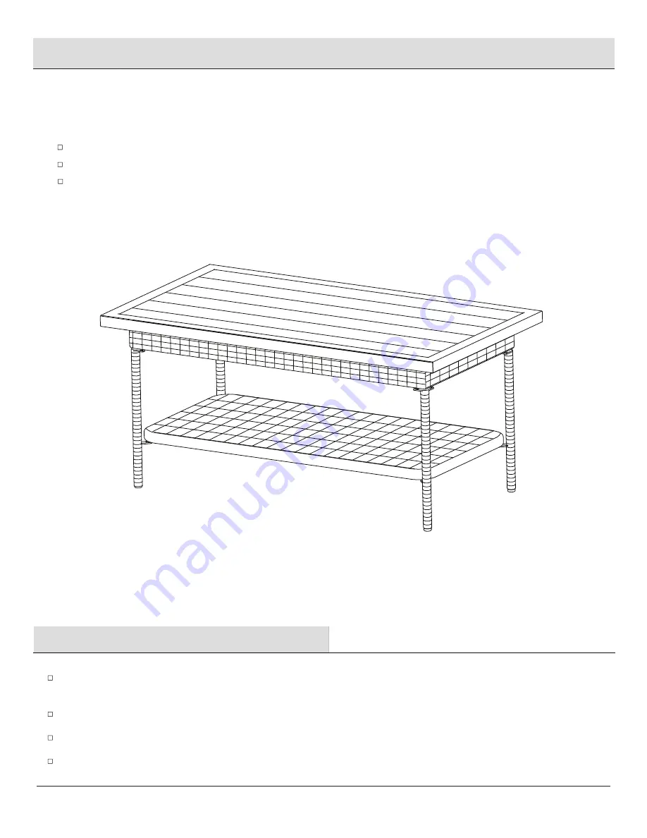 HAMPTON BAY BEACON PARK STEEL WICKER COFFEE TABLE WITH SLAT TOP... Скачать руководство пользователя страница 7