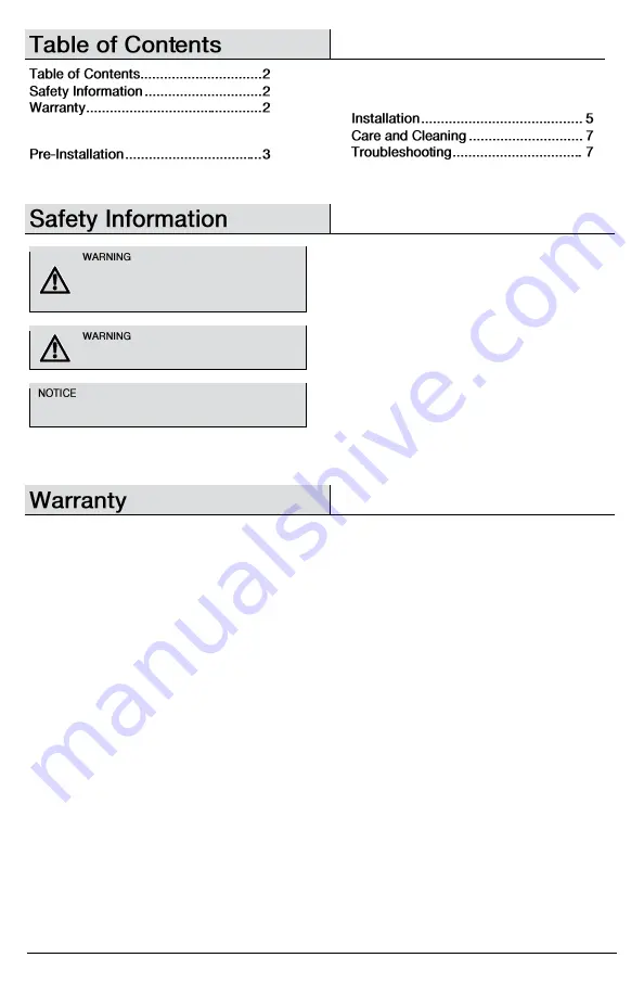 HAMPTON BAY BOA1691A-2/BN Use And Care Manual Download Page 2