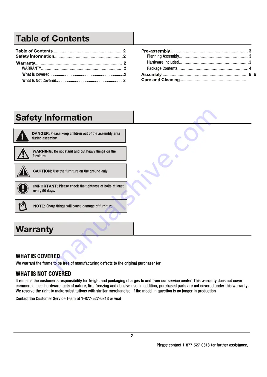 HAMPTON BAY Delaronde 4 Piece Conversation Set... Assembly Instructions Manual Download Page 2