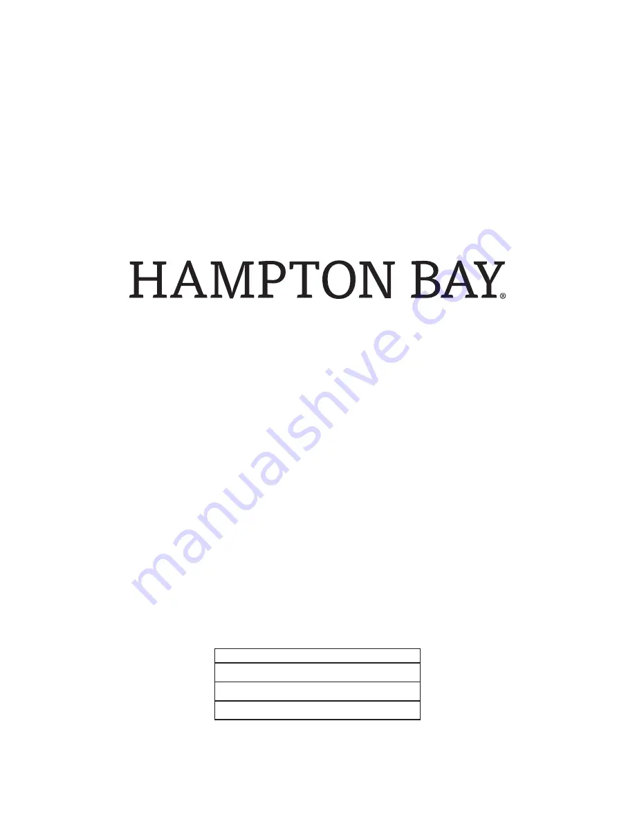 HAMPTON BAY FRS60704-STB Use And Care Manual Download Page 12