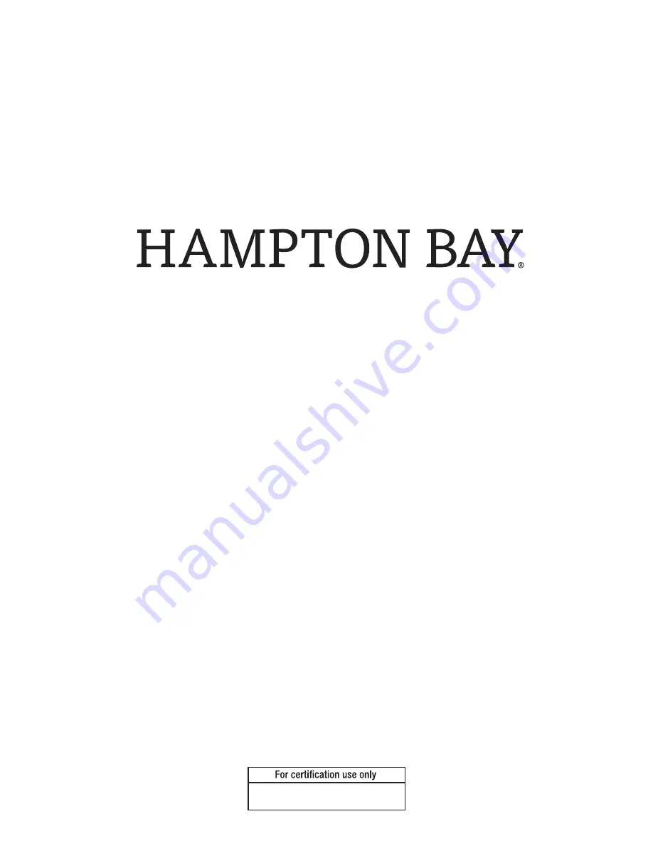 HAMPTON BAY FRS80812CF-BARE Use And Care Manual Download Page 8