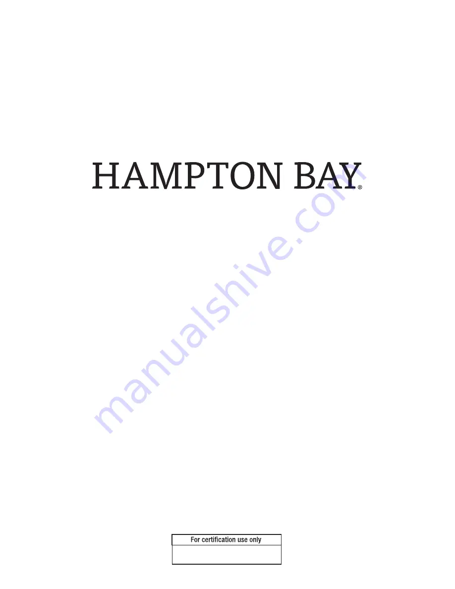 HAMPTON BAY FRS80812CF Use And Care Manual Download Page 8