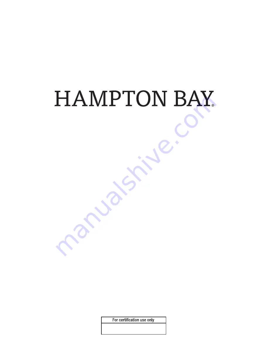 HAMPTON BAY FRS80812CRS Use And Care Manual Download Page 12