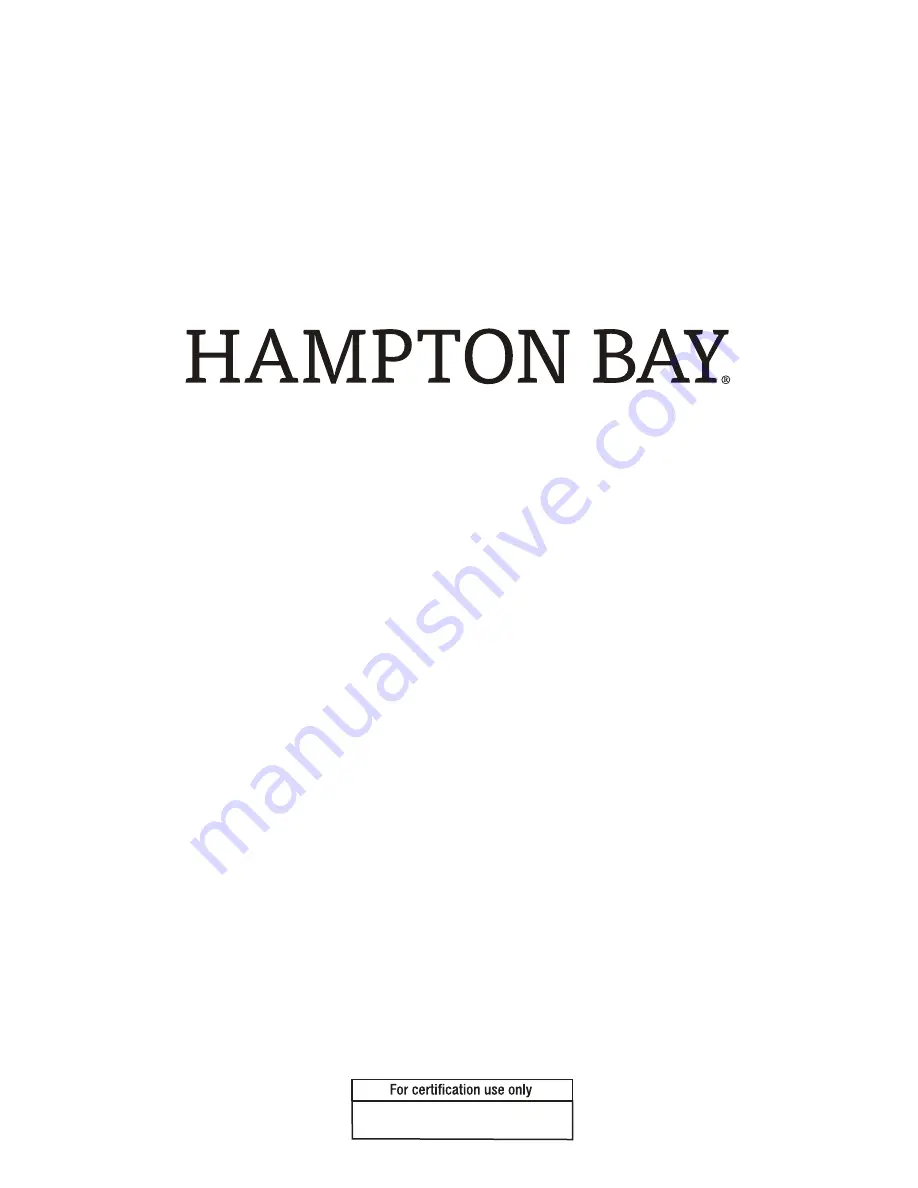 HAMPTON BAY FRS80938A-ST-2 Use And Care Manual Download Page 8