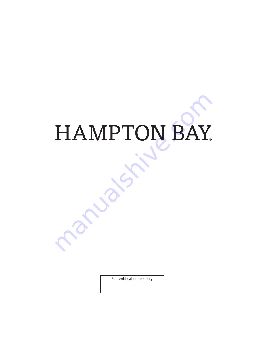 HAMPTON BAY FTA60762BG Use And Care Manual Download Page 8