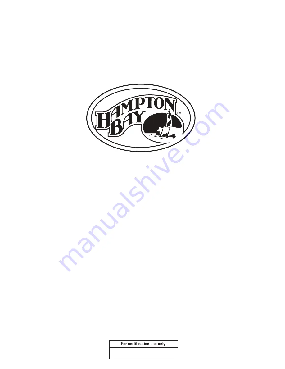 HAMPTON BAY FTS60704 Use And Care Manual Download Page 8