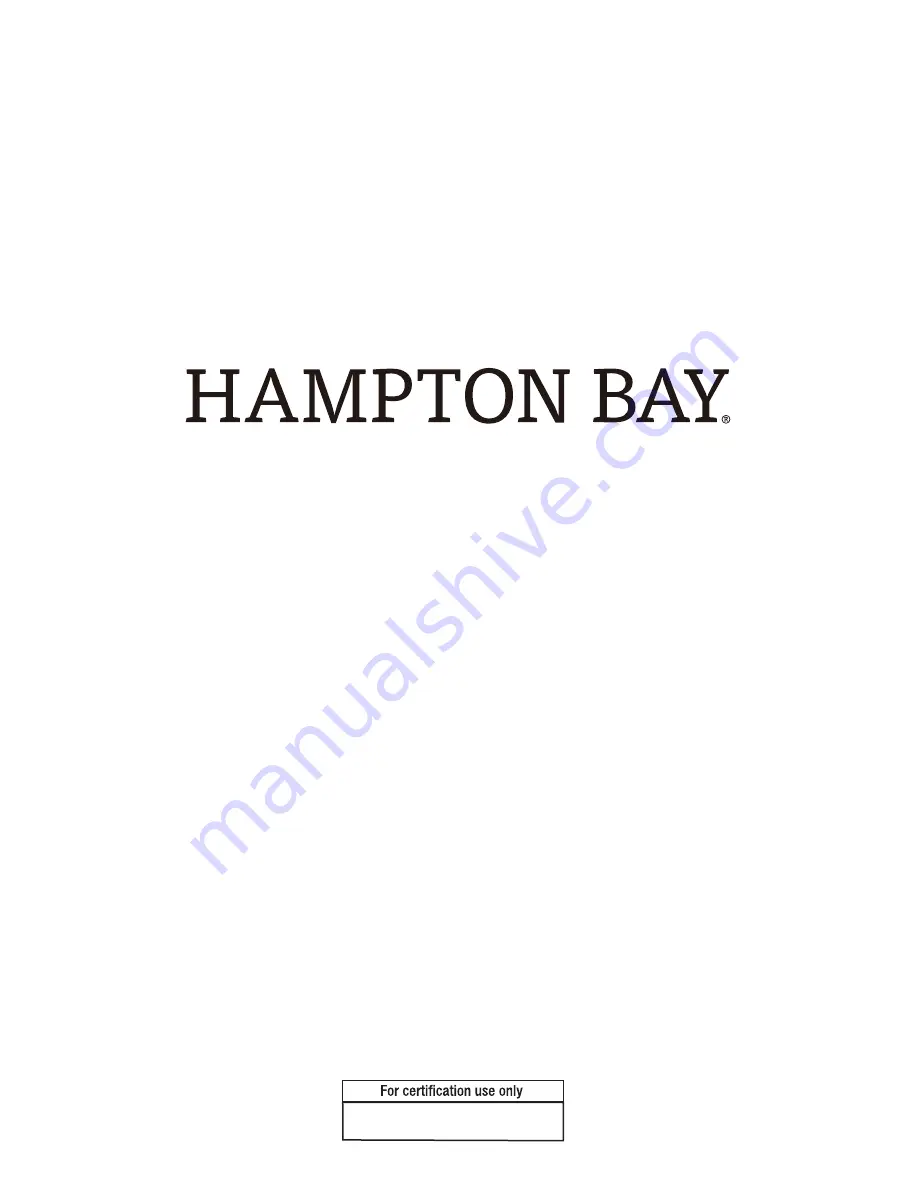 HAMPTON BAY FTS61204H Use And Care Manual Download Page 7