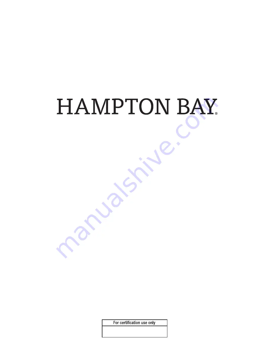 HAMPTON BAY FTS61204H Use And Care Manual Download Page 16