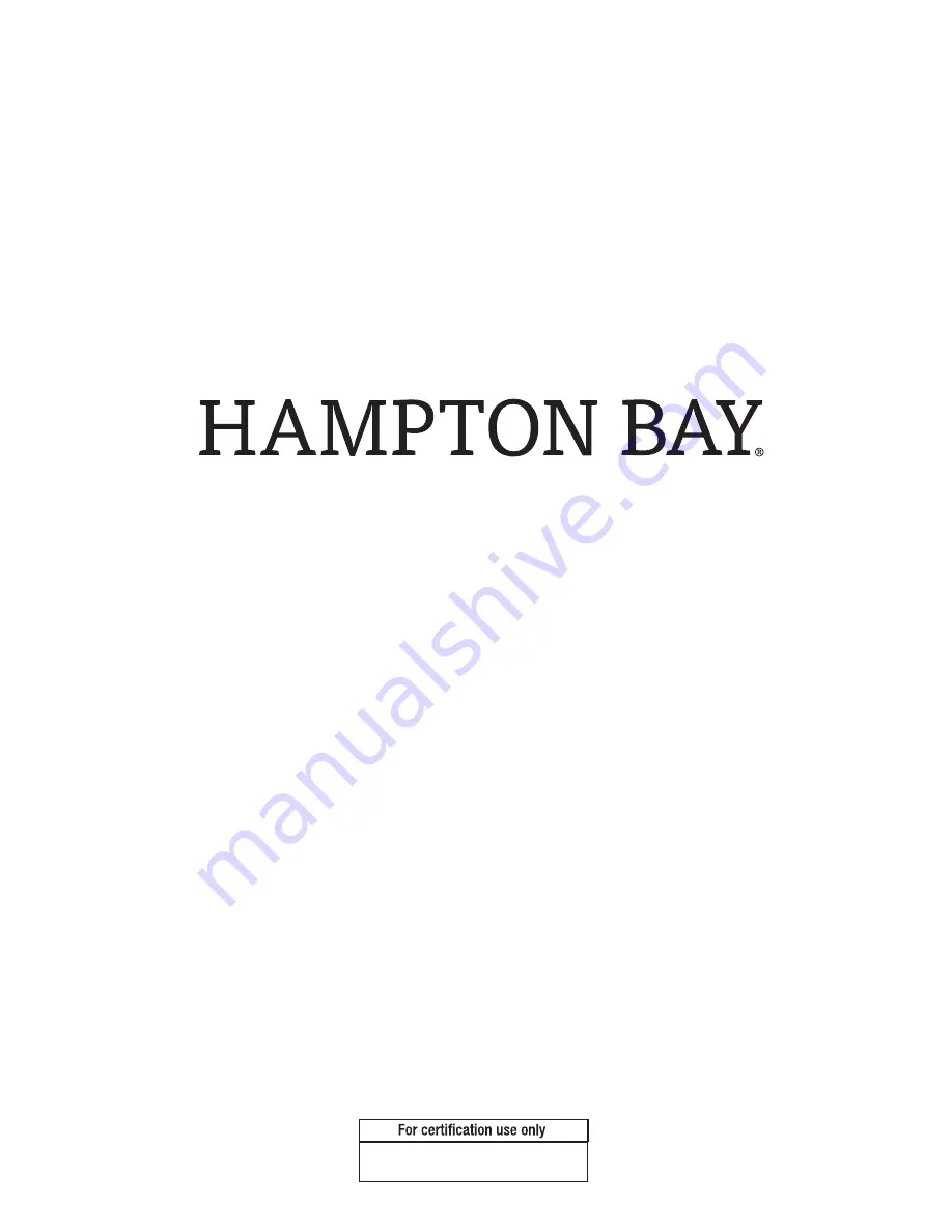 HAMPTON BAY FWS80486E Use And Care Manual Download Page 8