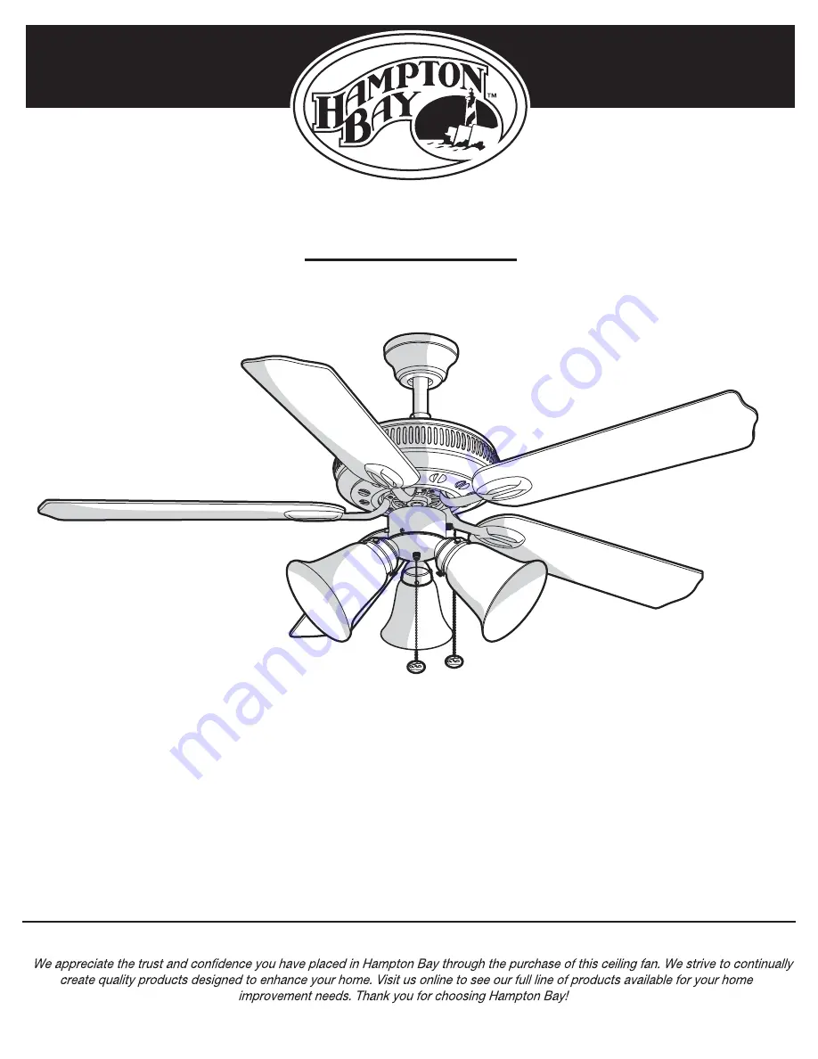 HAMPTON BAY GLENDALE II AG524PR-WH Скачать руководство пользователя страница 1