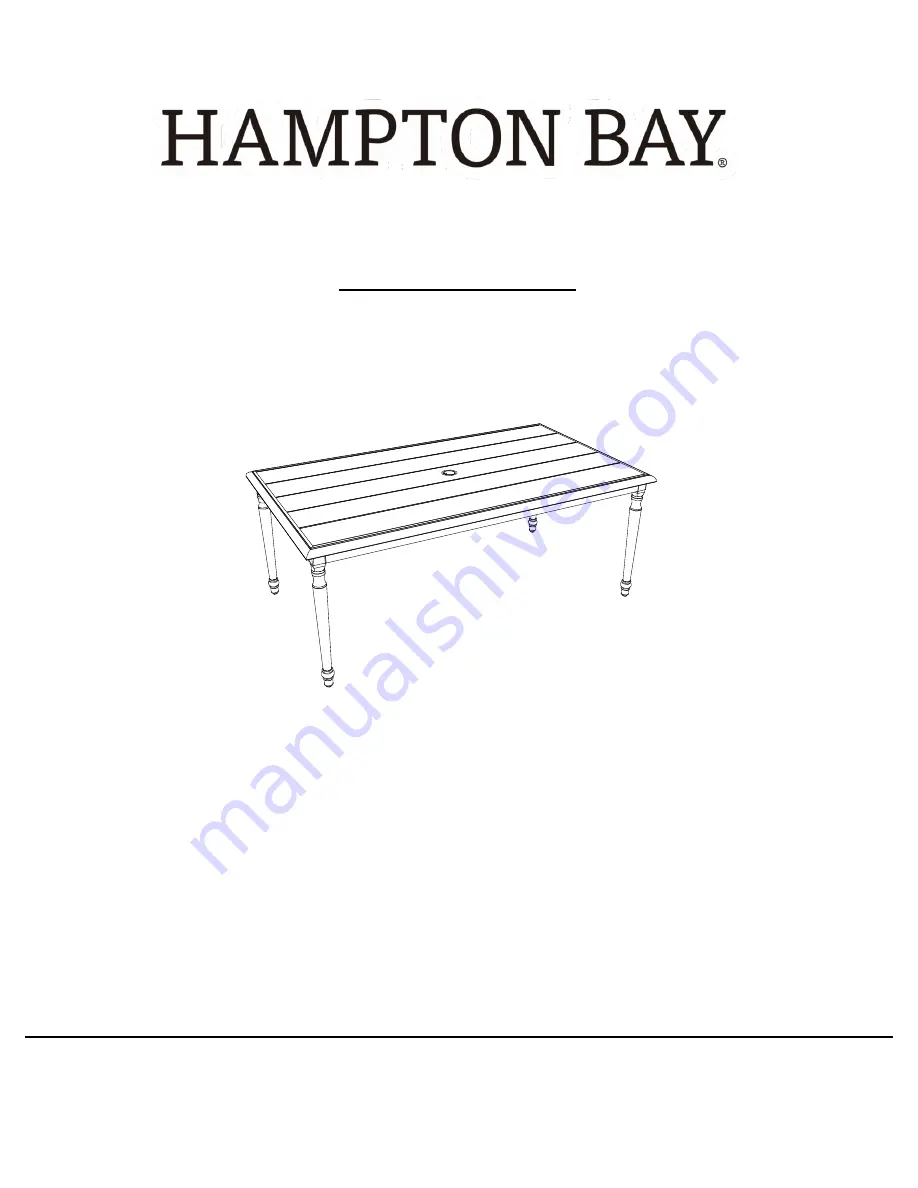 HAMPTON BAY WINDSOR RECTANGULAR DINING TABLE A208020400 Use And Care Manual Download Page 1