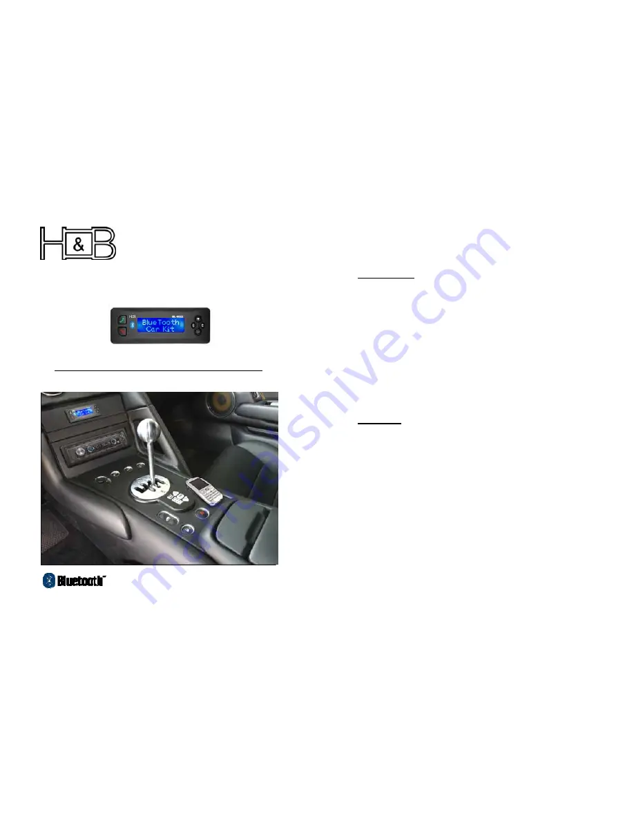 H&B BL-600 Installation And User Manual Download Page 1