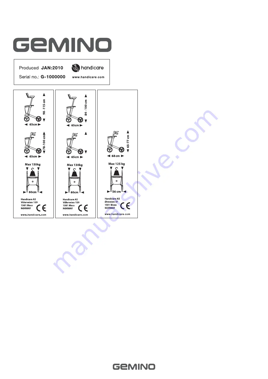 Handicare Gemino 20 M Manual Download Page 49