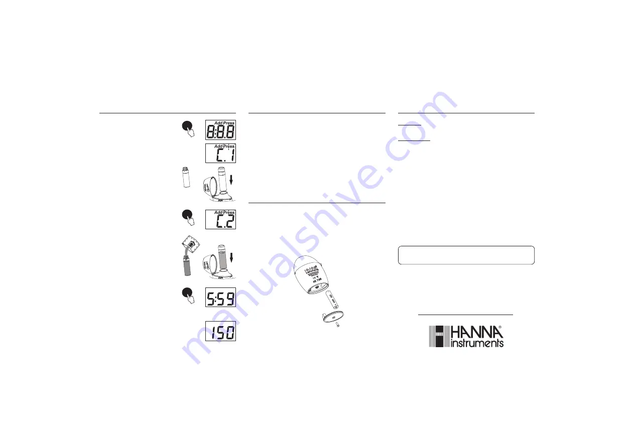 Hanna Instruments Chromium VI Quick Start Manual Download Page 2