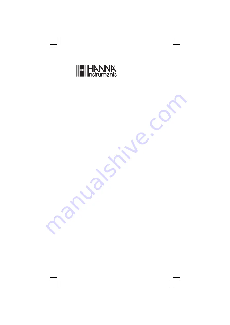 Hanna Instruments HI 93551 Instruction Manual Download Page 20