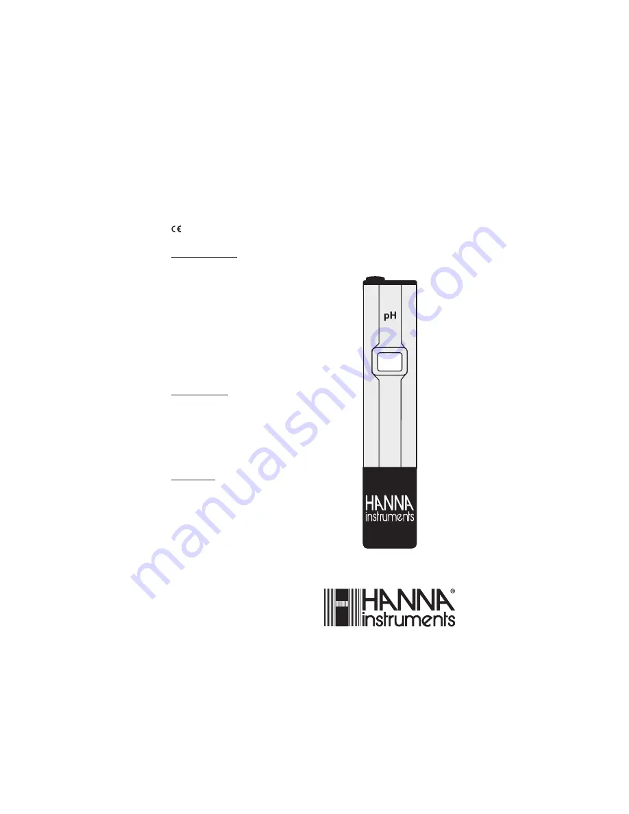 Hanna Instruments HI 96107 Instruction Manual Download Page 1