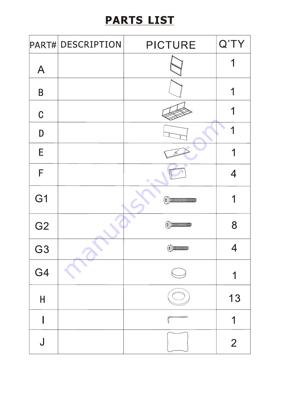 Hanover Amelia AML3PC-NVY Owner'S Manual Download Page 6