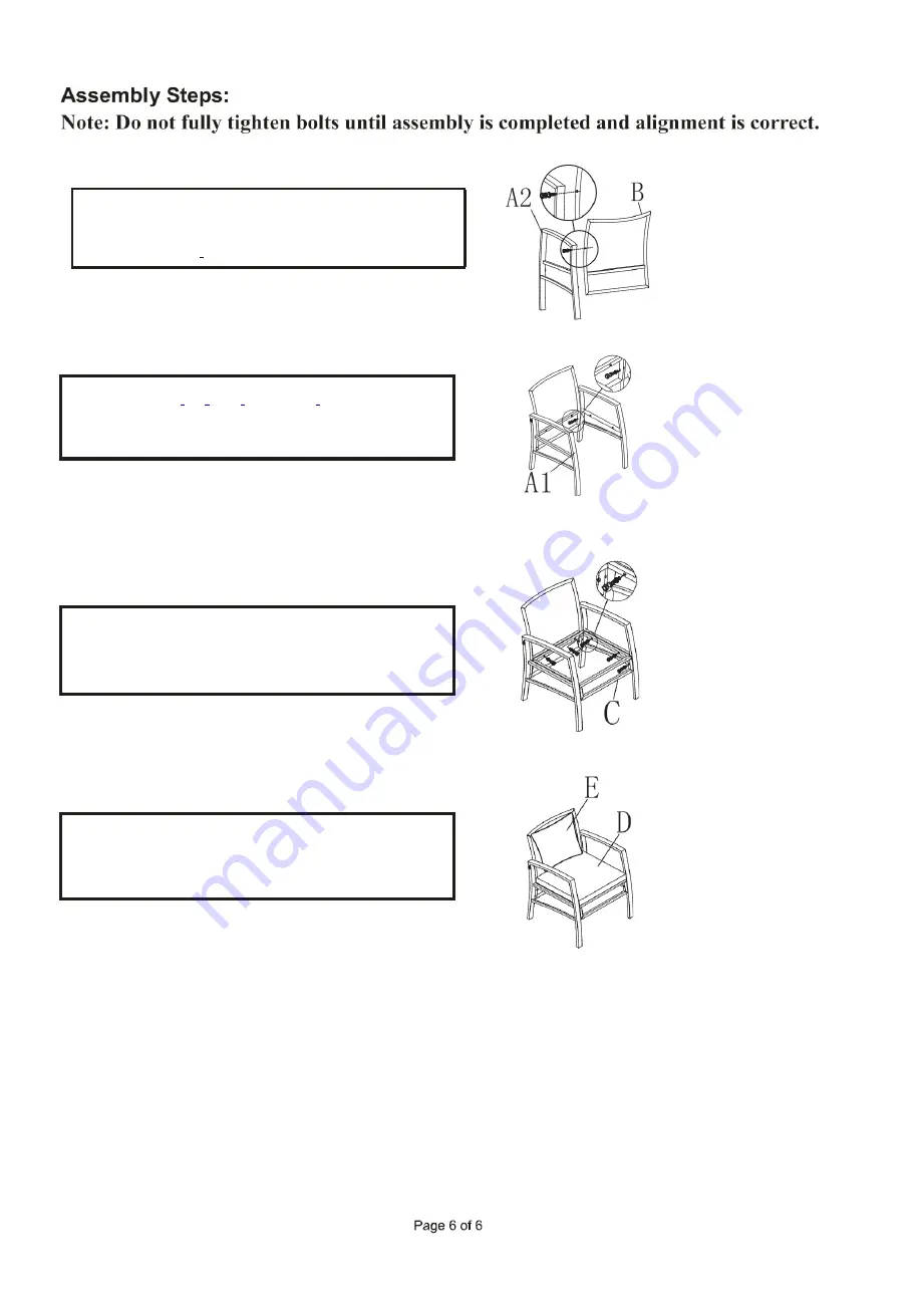 Hanover Loveseat Owner'S Manual Download Page 8