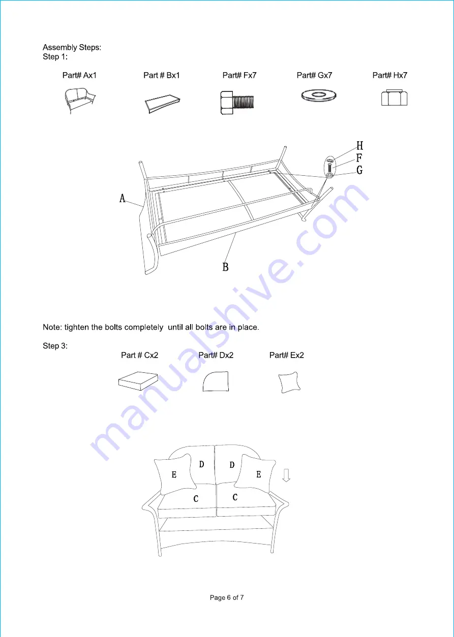 Hanover Sun Porch SUNPRCH4PC-TAN Manual Download Page 6