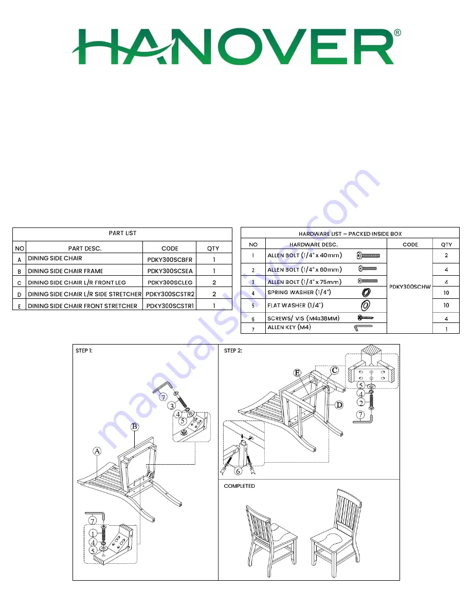 Hanover Willow HDR009 Quick Start Manual Download Page 1