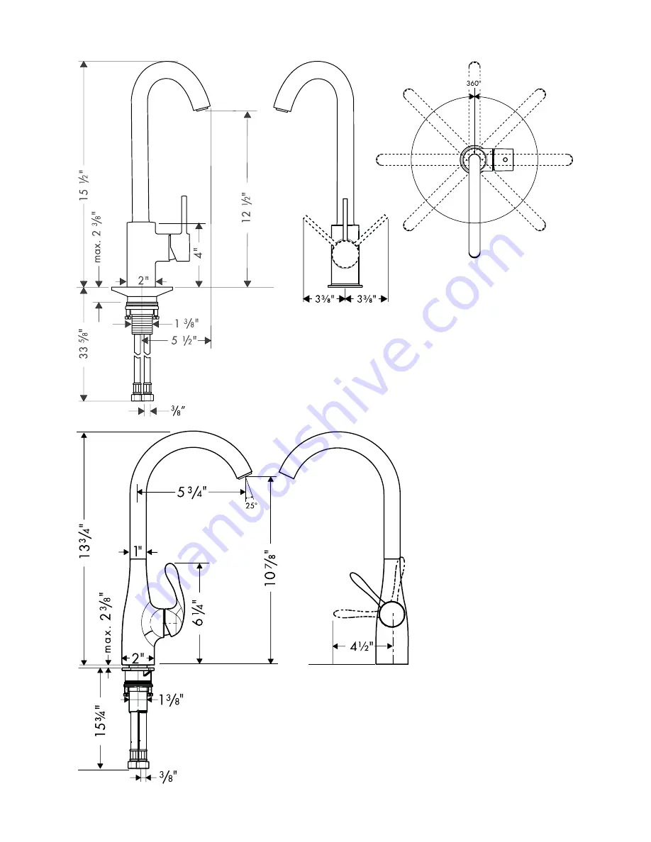 Hans Grohe Allegro E Installation Instructions / Warranty Download Page 2