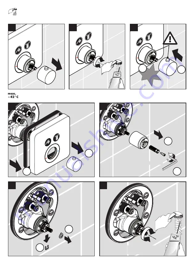 Hans Grohe AXOR ShowerSelect Round 36723 7 Series Instructions For Use Manual Download Page 12