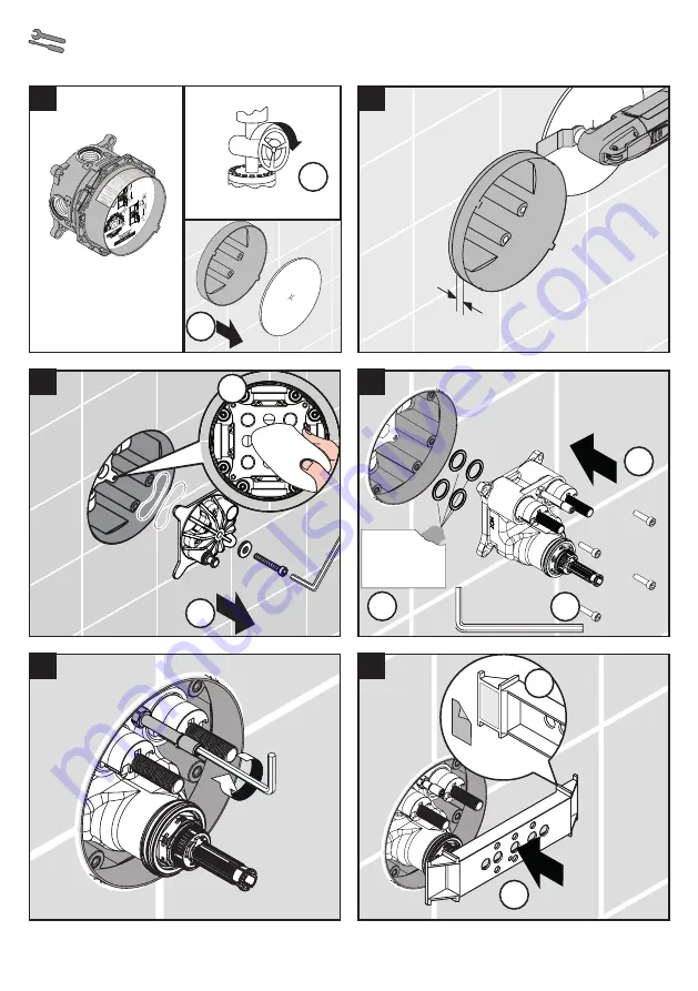 Hans Grohe AXOR ShowerSelect Soft Cube 36707 7 Series Installation Manual Download Page 6