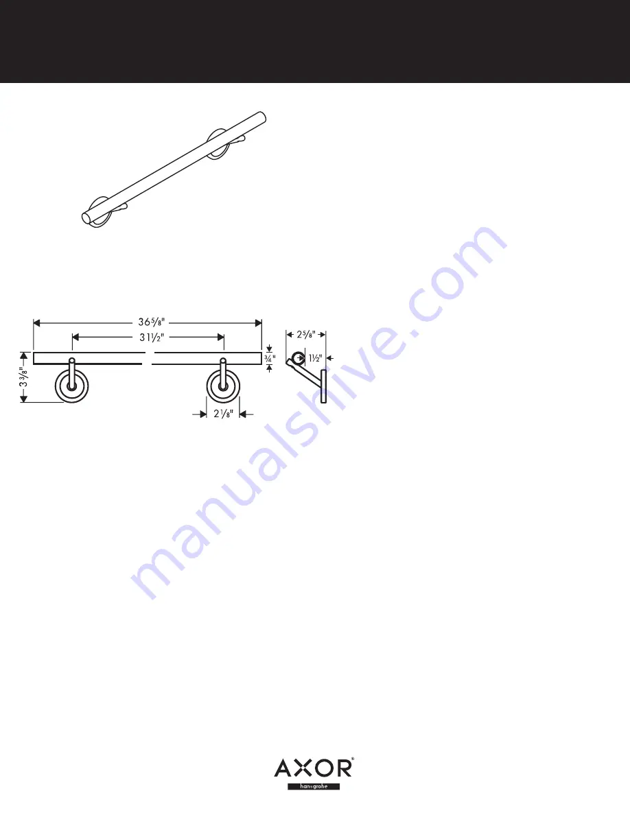 Hans Grohe Axor Starck Towel Bar 40808XX0 Specification Sheet Download Page 1