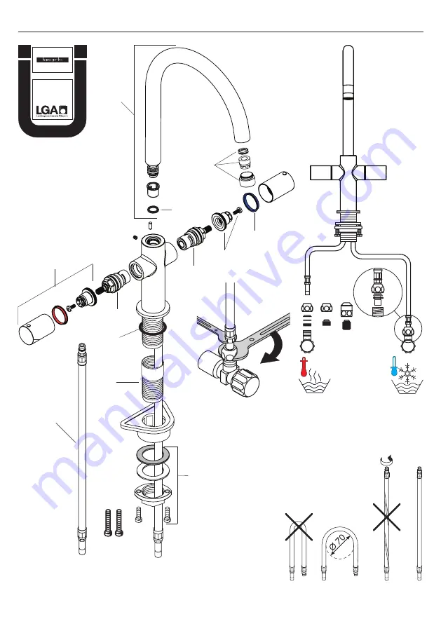 Hans Grohe AXOR Uno 2 38840 Series Скачать руководство пользователя страница 3