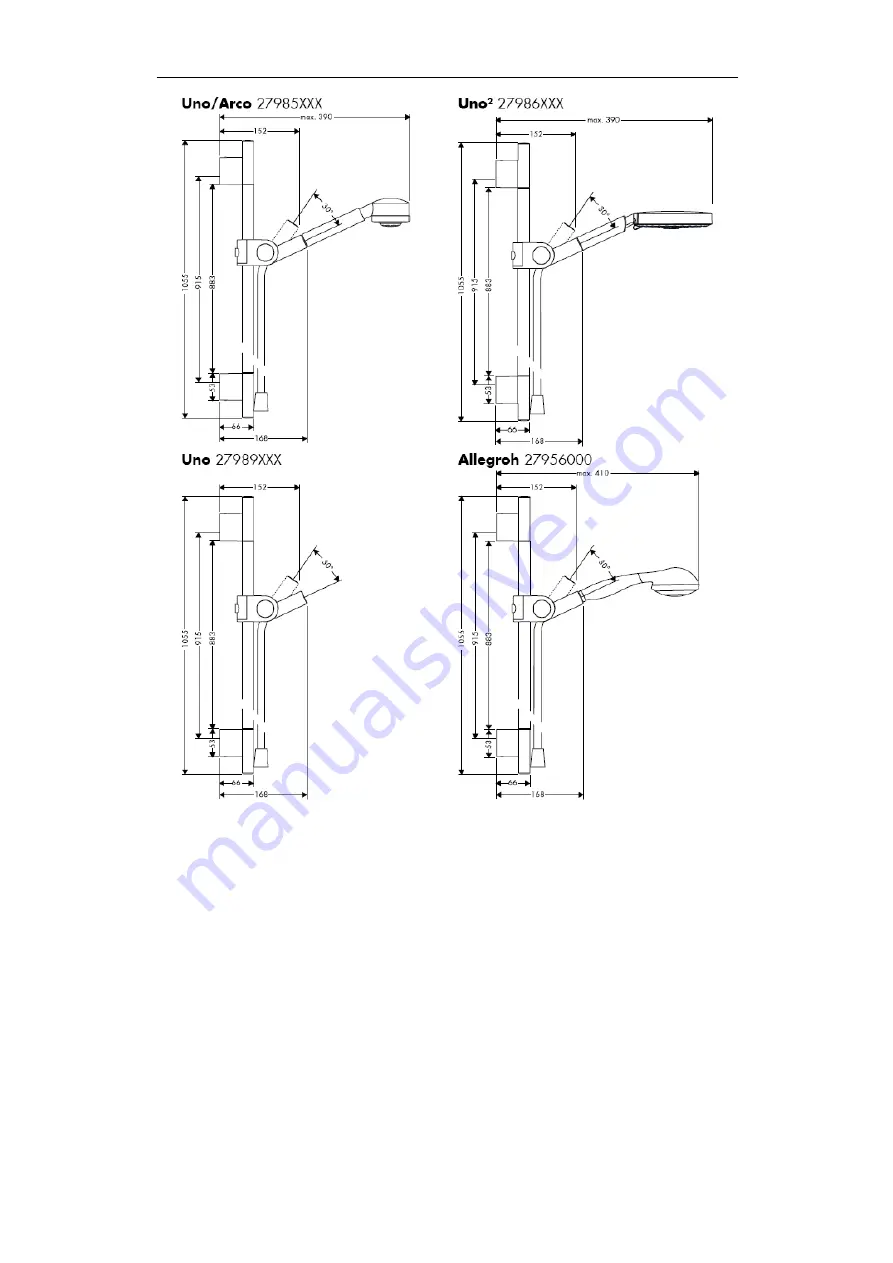 Hans Grohe AXOR Uno 27985 Series Скачать руководство пользователя страница 218