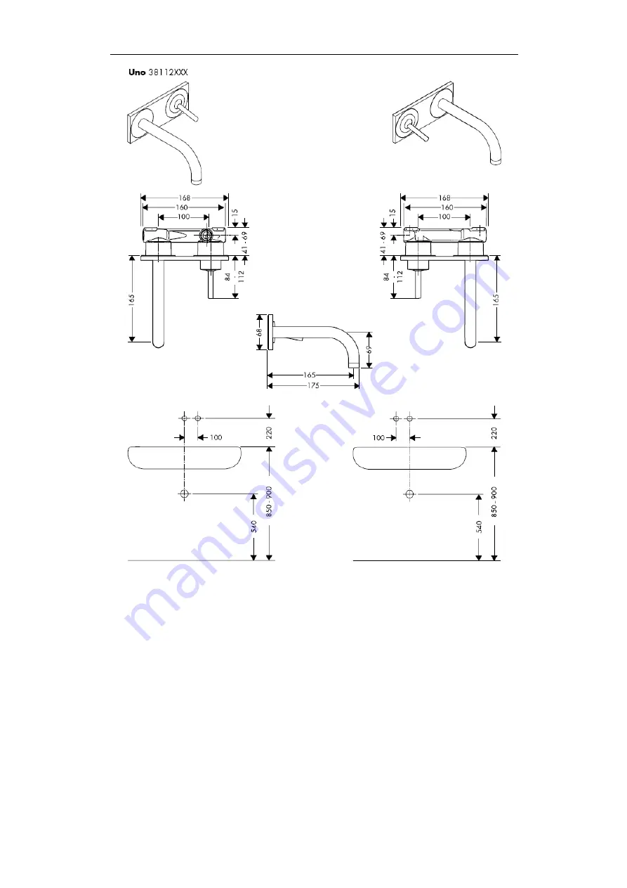 Hans Grohe Axor Uno 38111180 Assembly Instructions Manual Download Page 22