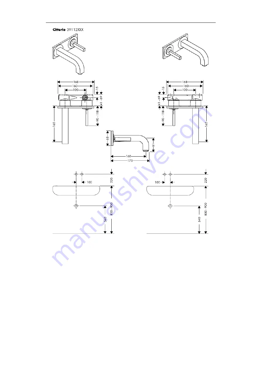 Hans Grohe Axor Uno 38111180 Assembly Instructions Manual Download Page 39