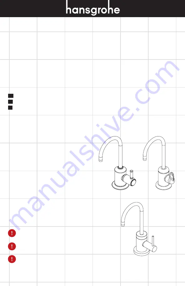 Hans Grohe C 04302 0 Series Installation/User Instructions/Warranty Download Page 1