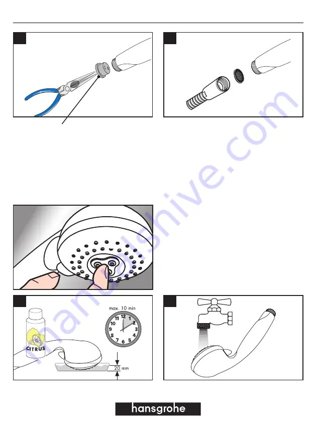 Hans Grohe Croma 1jet 28511000 Assembly Instructions Manual Download Page 8