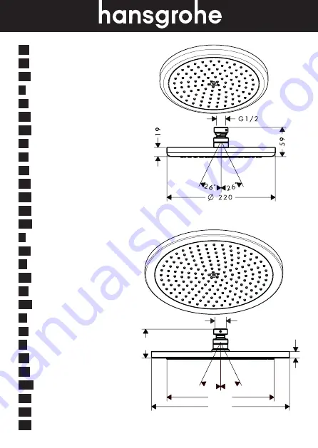 Hans Grohe Croma 220 Air 1jet 26464000 Assembly Instructions Download Page 1