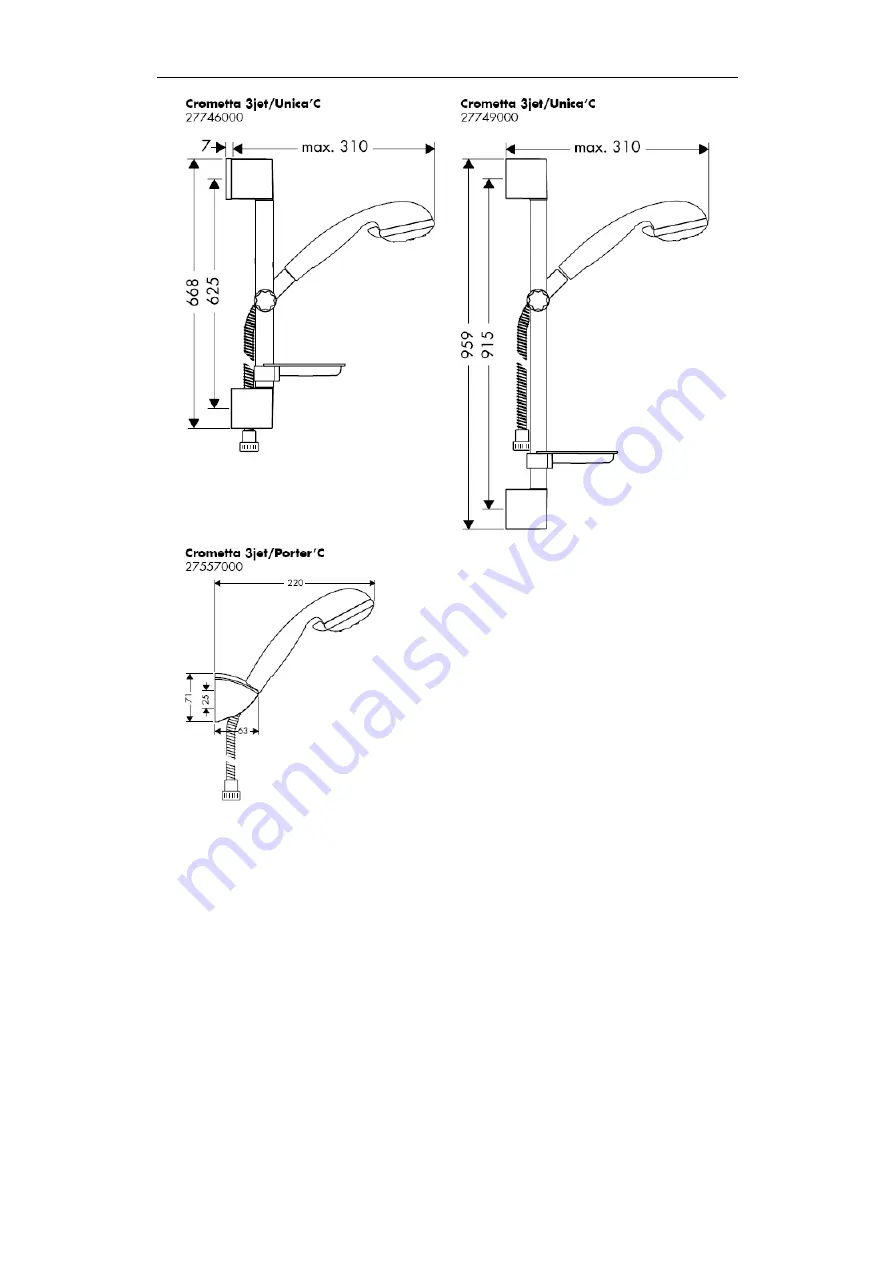 Hans Grohe Crometa 3jet/Porter'C 27553000 Скачать руководство пользователя страница 76