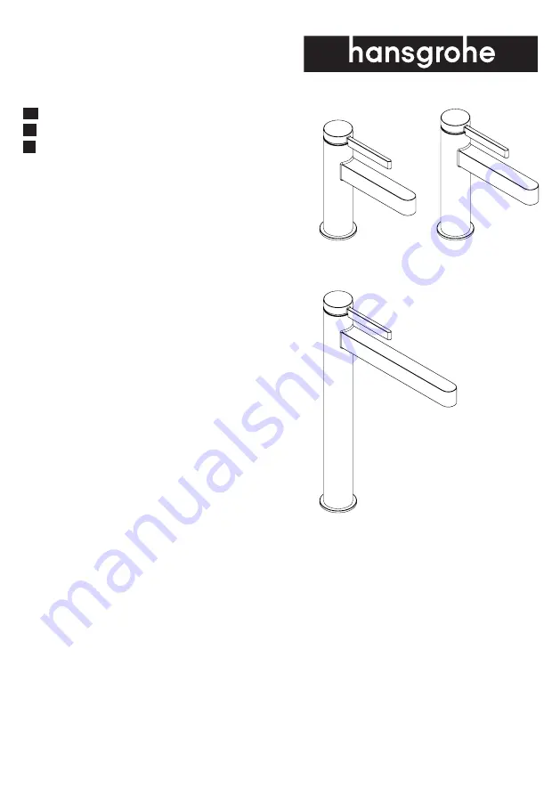 Hans Grohe Finoris 100 76010 1 Series Installation/User Instructions/Warranty Download Page 1