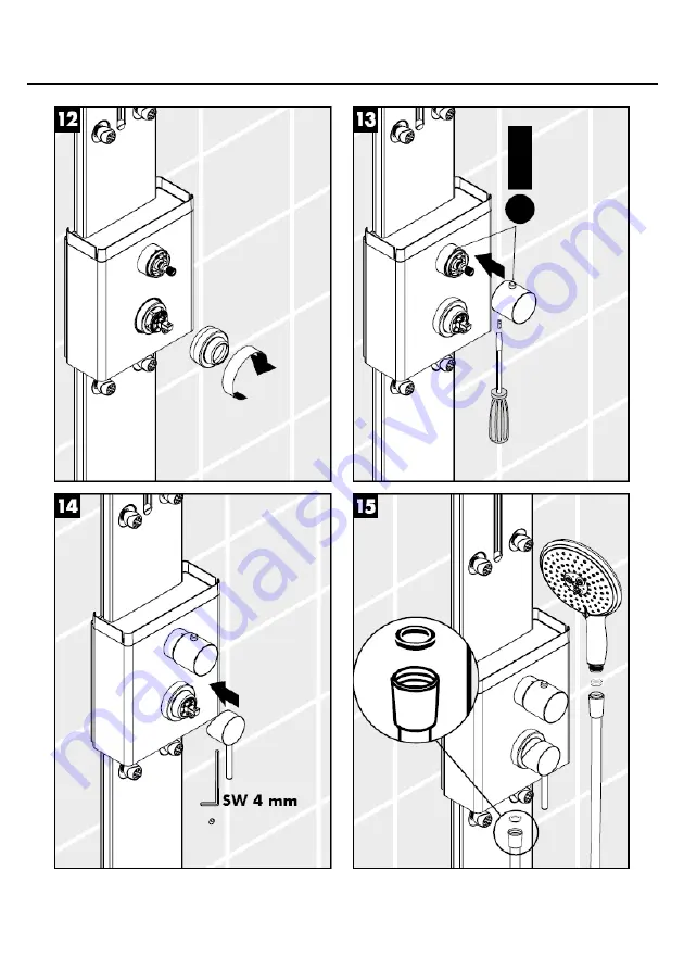 Hans Grohe Flat Duschpaneel 27170000 Assembly Instructions Manual Download Page 9