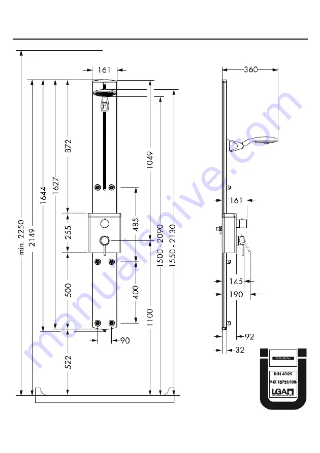 Hans Grohe Flat Duschpaneel 27170000 Assembly Instructions Manual Download Page 147