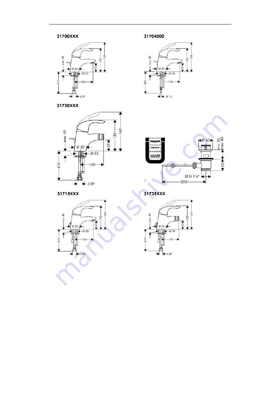 Hans Grohe Focus E 31700 Series Assembly Instructions Manual Download Page 10